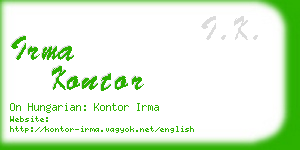 irma kontor business card